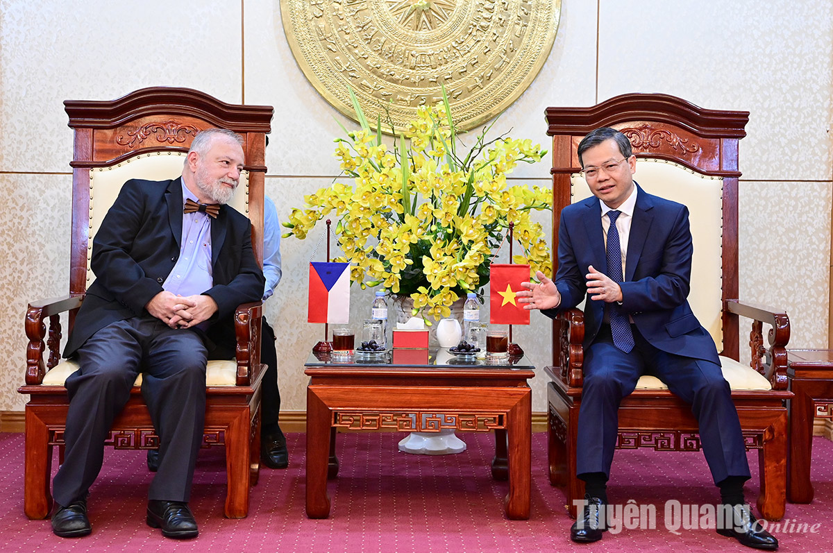 Chairman of the Provincial People’s Committee Nguyen Van Son receives the ambassador of the Czech Republic to Vietnam